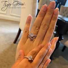 2.25 ctw Oval Accented Solitaire Set- Rose GP