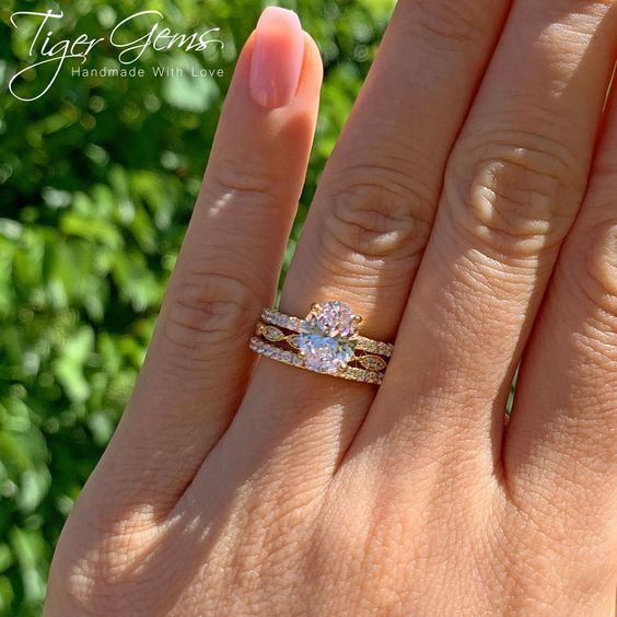 Art Deco Half Eternity Band Set - Yellow GP