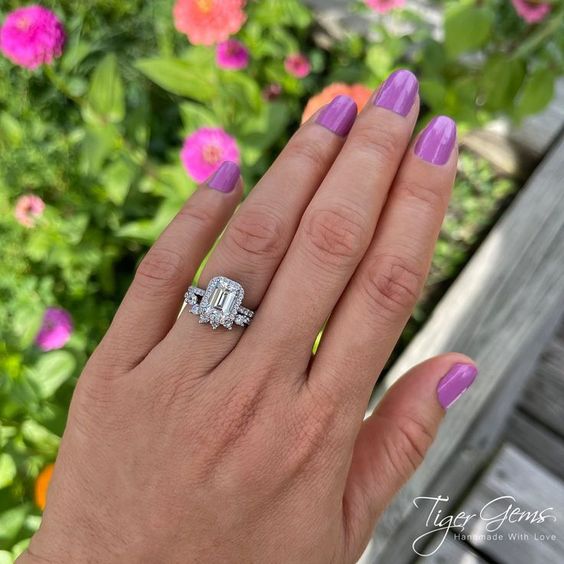 2 ctw Emerald Halo Ring - 30% off Final Sale, Sz 4, 5, 9, 10