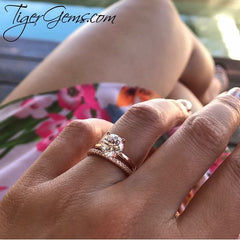 2 ct 4 Prong Stacking Solitaire Set - Rose GP, 50% Final Sale