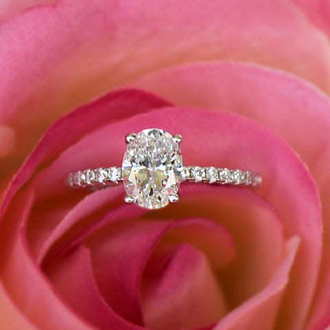 2.25 ctw 4 Prong Round Accented Solitaire Ring