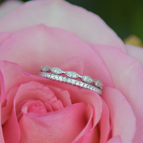 Classic Half Eternity Band - 10k Solid White Gold