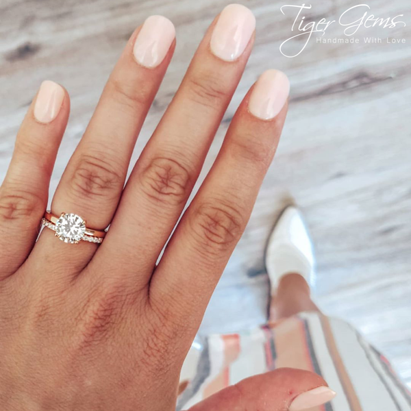 2 ct 4 Prong Stacking Solitaire Set - Rose GP, 50% Final Sale