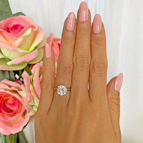 3.75 ctw Radiant Accented Solitaire Ring - Rose GP