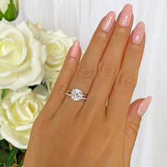 3 ct Classic V Style 4 Prong Half Eternity Solitaire Set