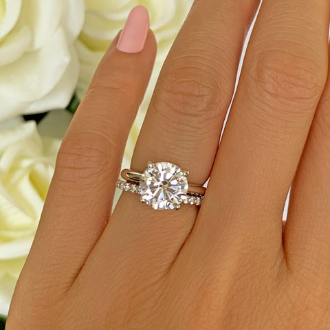 5.25 ctw 6 Prong Round Accented Ring, 30% Final Sale