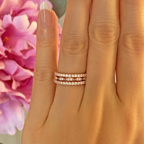 Art Deco Half Eternity Band Set - Rose GP