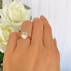 3 ct Oval Solitaire Ring - Rose GP