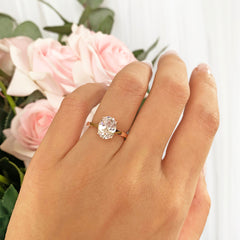 2 ct Oval Stacking Solitaire Ring - Rose GP, 50% Final Sale, Sz 4 or 10