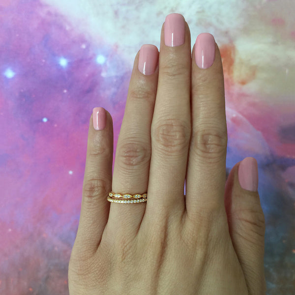 Art Deco Half Eternity Band Set - Yellow GP