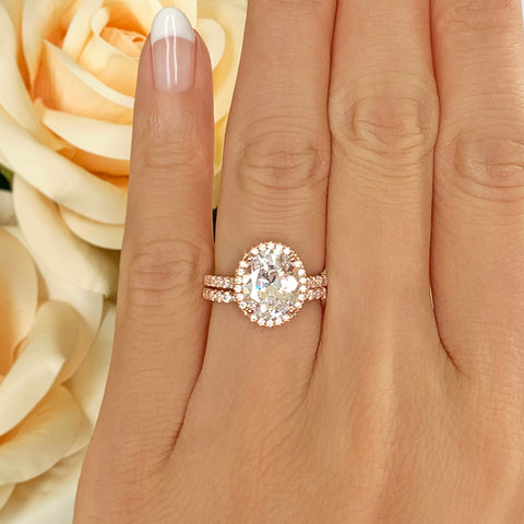 5.25 ctw 6 Prong Round Accented Ring - Rose GP, 30% Final Sale
