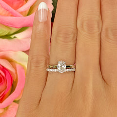 3/4 ct Oval Solitaire Set - 40% off Final Sale