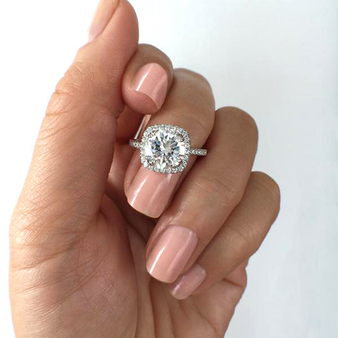 2.5 ctw Pear Halo Ring - Rose GP