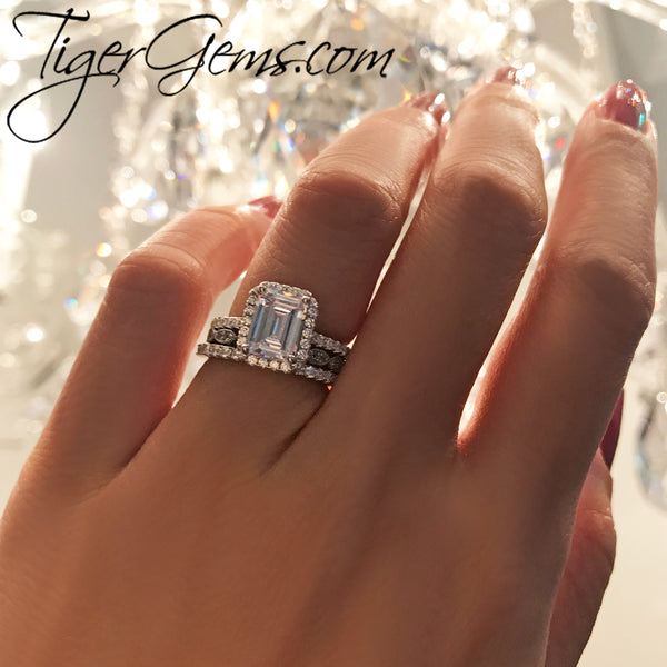 2 ctw Emerald Halo Ring - 30% off Final Sale, Sz 4, 5, 9, 10