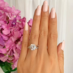 4 ct Half Eternity Classic V Style 6 Prong Solitaire Set - 50% Final Sale