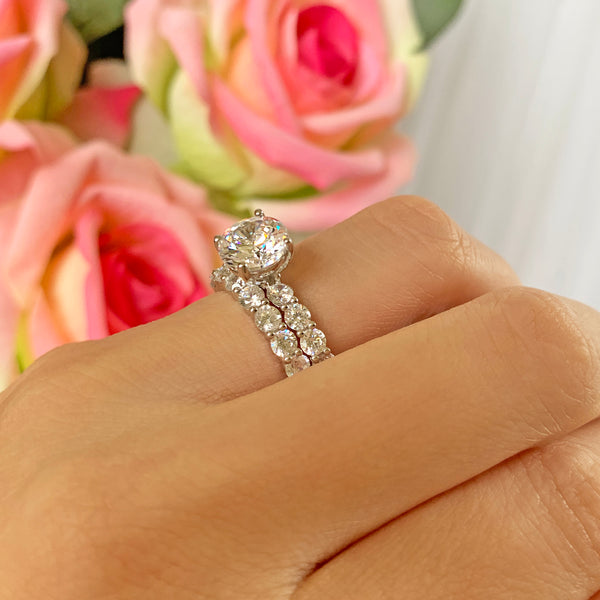 6 ctw 2 ct Center Full Eternity Solitaire Set - 30% Final Sale, Sz 4, 5, 10