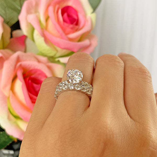 6 ctw 2 ct Center Full Eternity Solitaire Set - 30% Final Sale, Sz 4, 5, 10