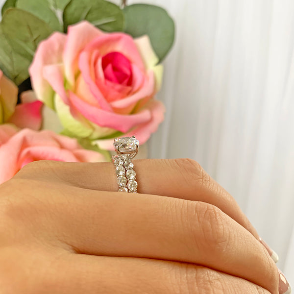 6 ctw 2 ct Center Full Eternity Solitaire Set - 30% Final Sale, Sz 4, 5, 10