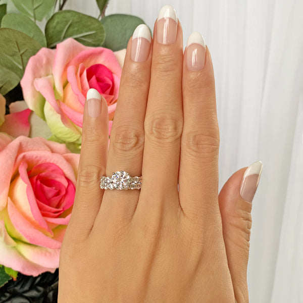6 ctw 2 ct Center Full Eternity Solitaire Set - 30% Final Sale, Sz 4, 5, 10