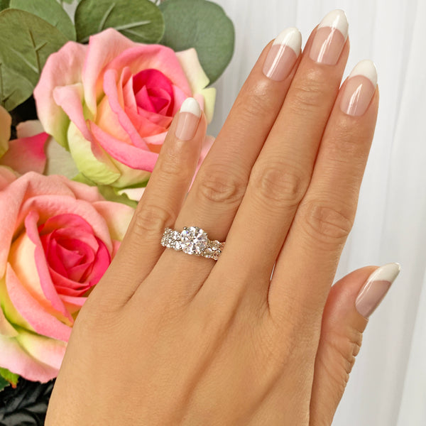 6 ctw 2 ct Center Full Eternity Solitaire Set - 30% Final Sale, Sz 4, 5, 10