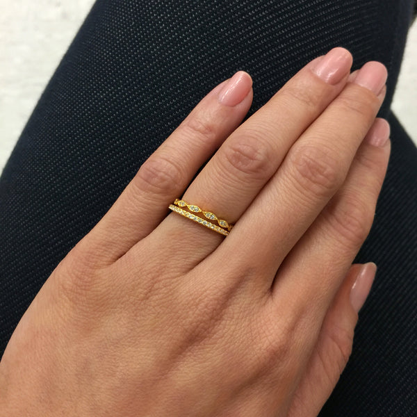 Art Deco Half Eternity Band Set - Yellow GP