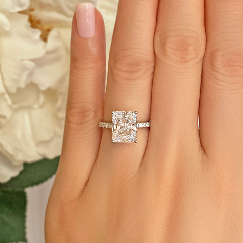 3.5 ct Radiant V Style Classic Solitaire Ring