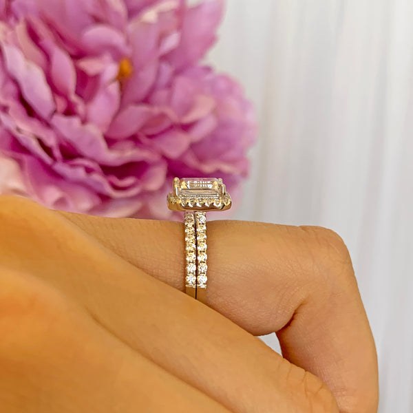 2 ctw Emerald Halo Set - 30% off Final Sale, Sz 4, 5, 9, 10