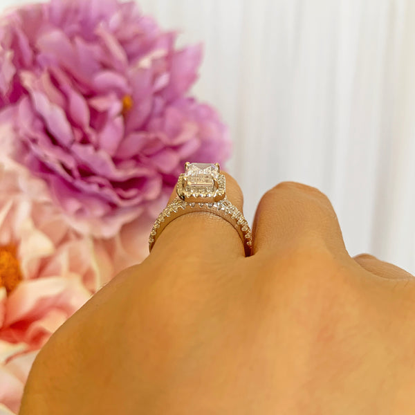 2 ctw Emerald Halo Set - 30% off Final Sale, Sz 4, 5, 9, 10