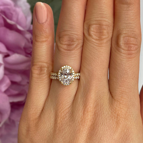 2.25 ctw Oval Accented Solitaire Set - Yellow GP