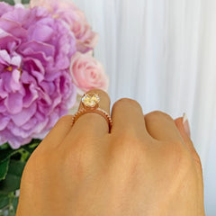 3.25 ctw Oval Accented Ring - 10k Solid Rose Gold, Sz 7 or 7.5