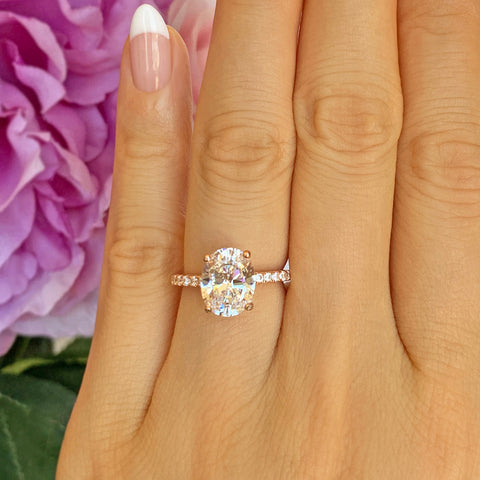 2.25 ctw Oval Accented Solitaire Ring