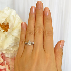 1.5 ctw Pear Accented Solitaire Half Eternity Set