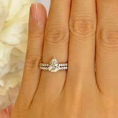 1.5 ctw Pear Accented Solitaire Half Eternity Set