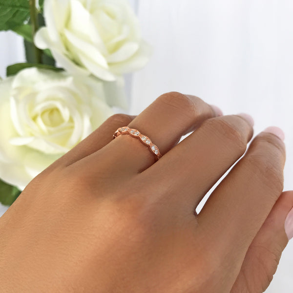 Wide Art Deco Band - Rose GP - 40% Final Sale