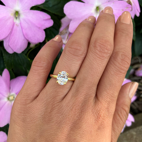 1 ct Classic V Style 4 Prong Solitaire Ring - 10k White Gold