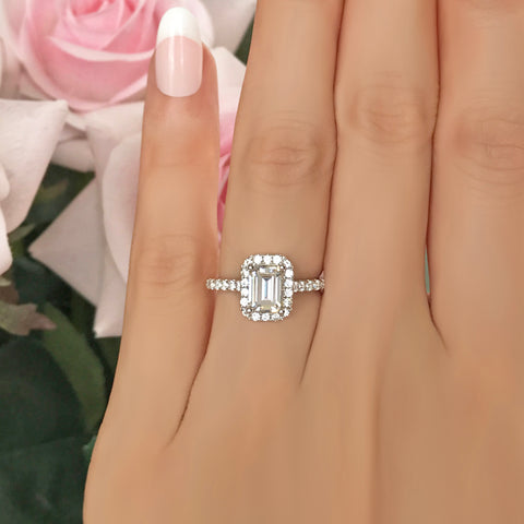2.25 ctw Square Halo Ring - 10k Solid Rose Gold, Sz 5