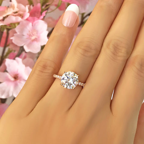 2.25 ctw Oval Halo Ring - 10k Solid Rose Gold, Sz 4-9