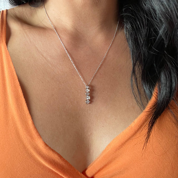 1 ctw 5 Stone Drop Necklace - 60% Final Sale