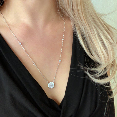 Micropave Large Cross Necklace