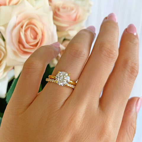 2.25 ctw Round Accented Solitaire Set - Yellow GP