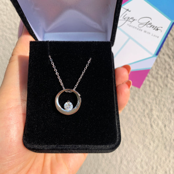 1/2 ct Floating Circle Necklace - 50% Final Sale