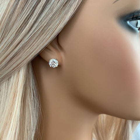 1 ctw Bezel Stud Earrings