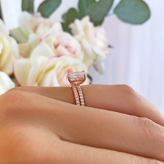2.25 ctw Oval Accented Solitaire Set- Rose GP