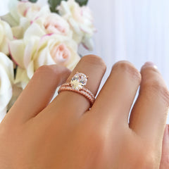 2.25 ctw Oval Accented Solitaire Set- Rose GP