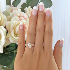 2.25 ctw Oval Accented Solitaire Set- Rose GP