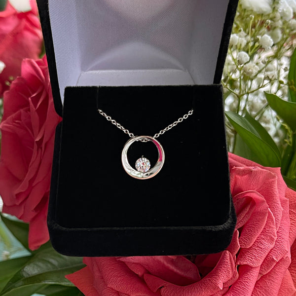 1/2 ct Floating Circle Necklace - 50% Final Sale