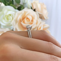 2.25 ctw 4 Prong Round Accented Solitaire Set