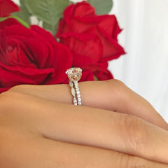 2.25 ctw 4 Prong Round Accented Art Deco Solitaire Set