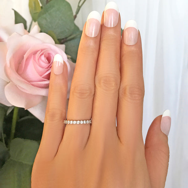 1 ctw 2mm Eternity Band - 10k Solid White Gold