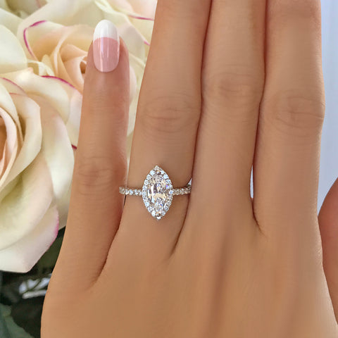 2.5 ctw Pear Halo Ring